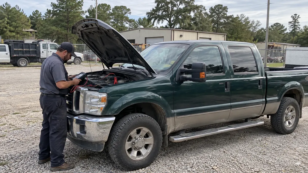 Illustration of how mobile battery and alternator service works at your location in a Louisiana mobile-service setting